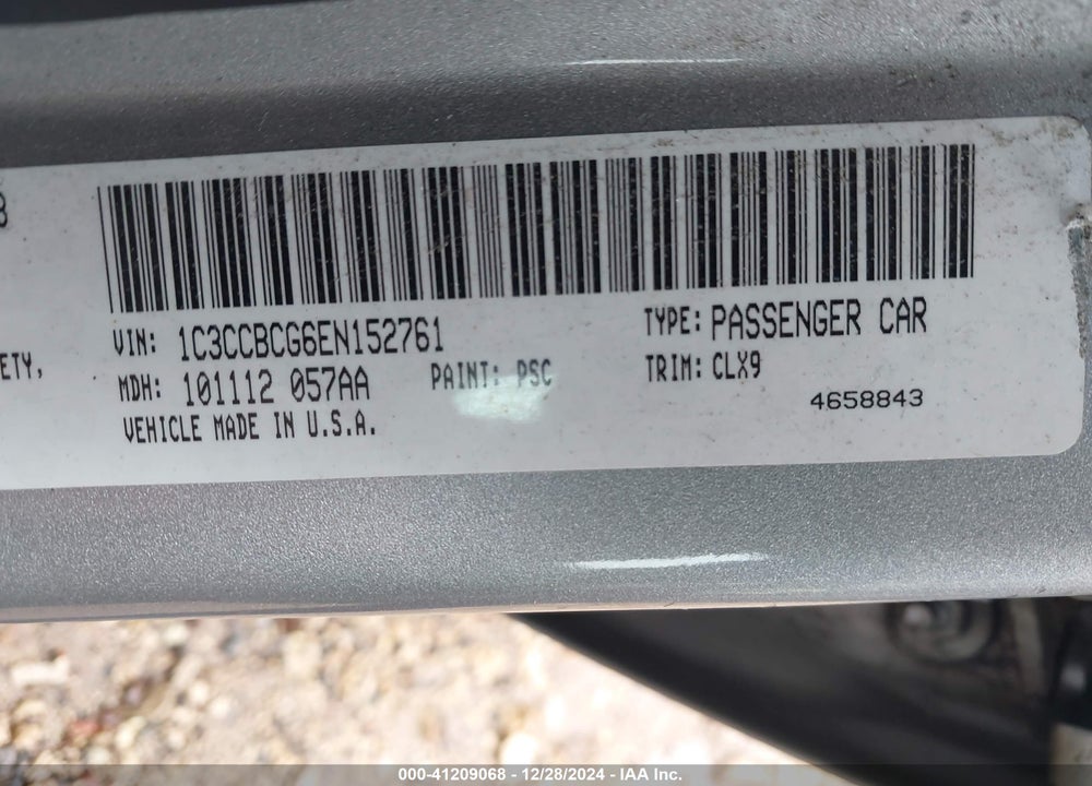 2014 CHRYSLER 200 LIMITED VIN: 1C3CCBCG6EN152761
