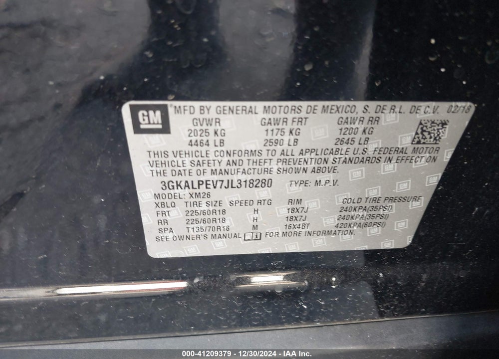 2018 GMC TERRAIN SLT VIN: 3GKALPEV7JL318280