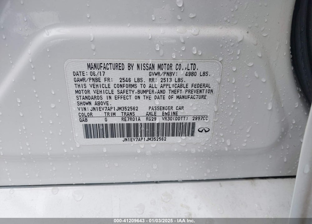 2018 INFINITI Q50 VIN: JN1EV7AP1JM352562