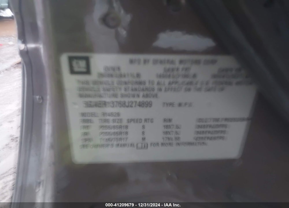 2008 BUICK ENCLAVE CX VIN: 5GAER137681274899