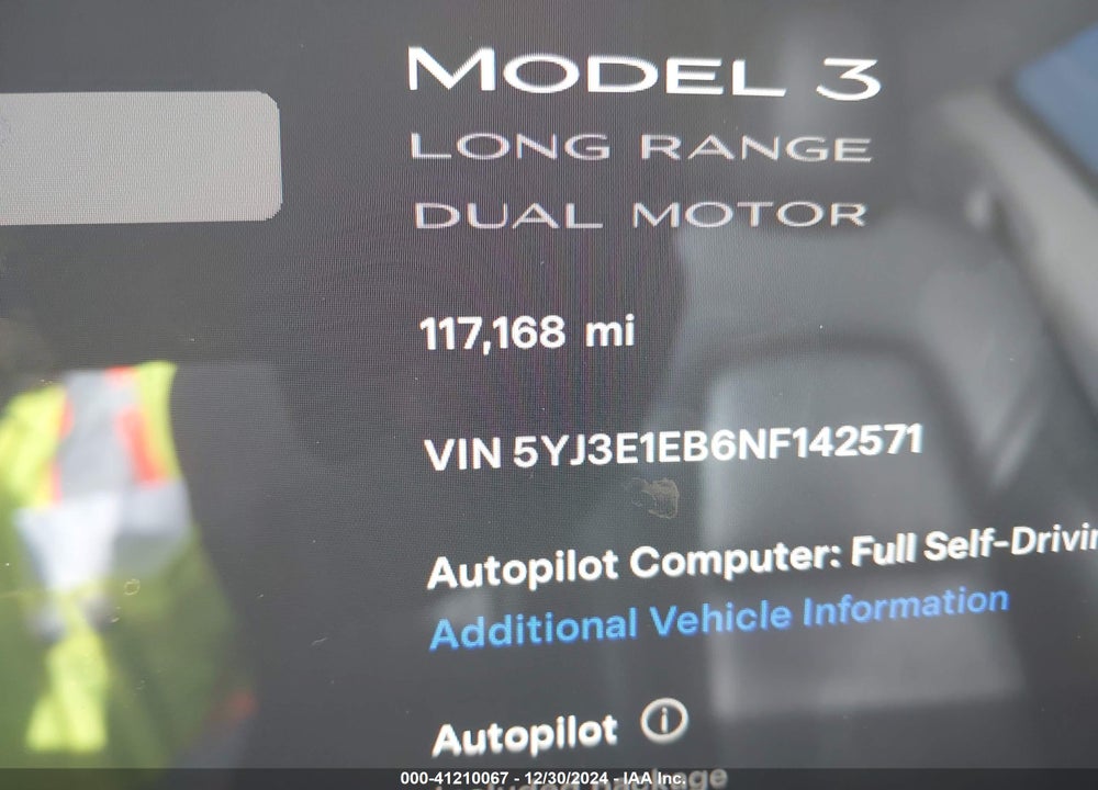 2022 TESLA MODEL 3 VIN: 5YJ3E1EB6NF142571