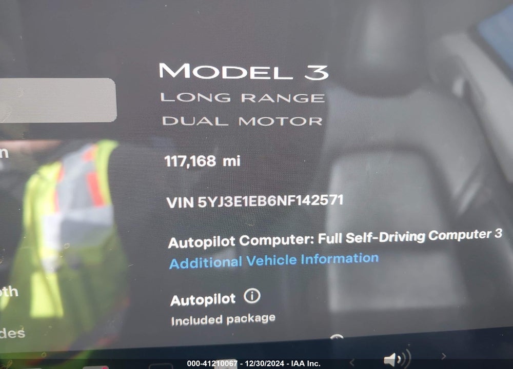 2022 TESLA MODEL 3 VIN: 5YJ3E1EB6NF142571