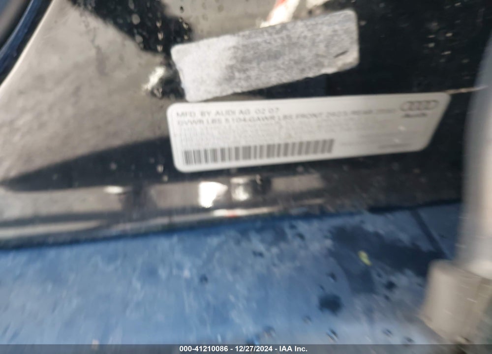 2007 AUDI A6 3.2 VIN: WAUAH74F87N117047