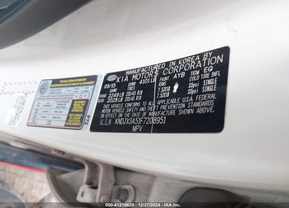 2015 KIA SOUL VIN: KNDJX3A51F7208951