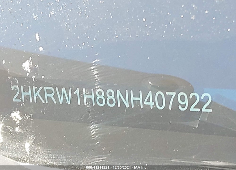 2022 HONDA CR-V 2WD EX-L VIN: 2HKRW1H88NH407922