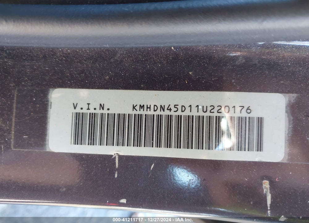2001 HYUNDAI ELANTRA GLS VIN: KMHDN45D11U220176