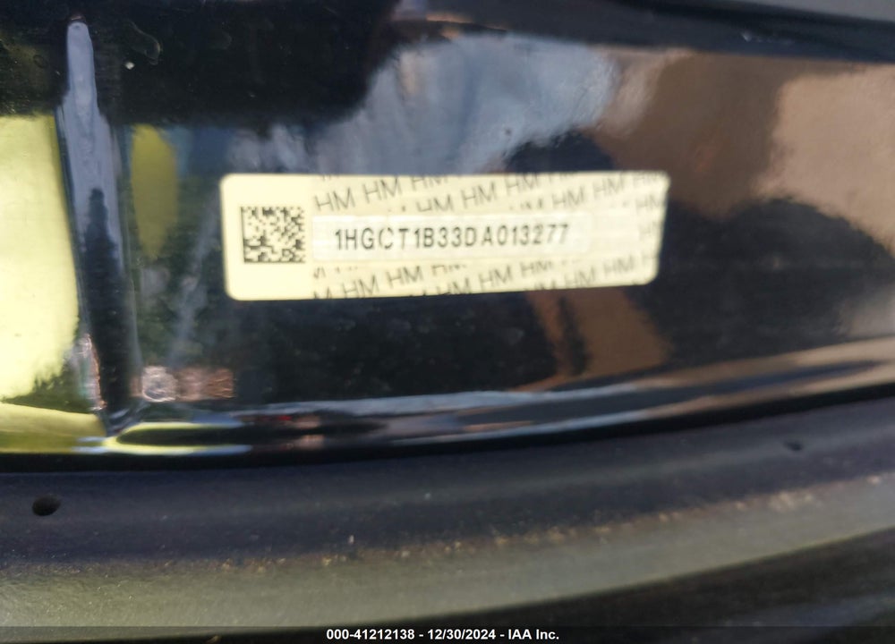 2013 HONDA ACCORD VIN: 1HGCT1B33DA013277