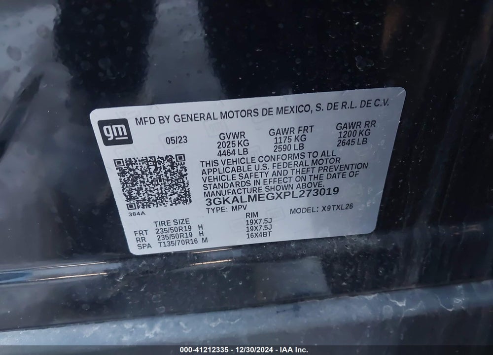 2023 GMC TERRAIN FWD SLE VIN: 3GKALMEGXPL273019