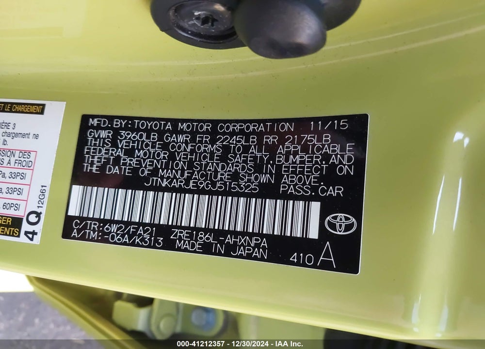 2016 SCION IM VIN: JTNKARJE9GJ515325