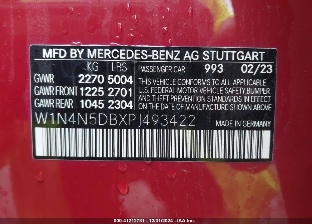 2023 MERCEDES-BENZ AMG GLA 45 4MATIC VIN: W1N4N5DBXPJ493422