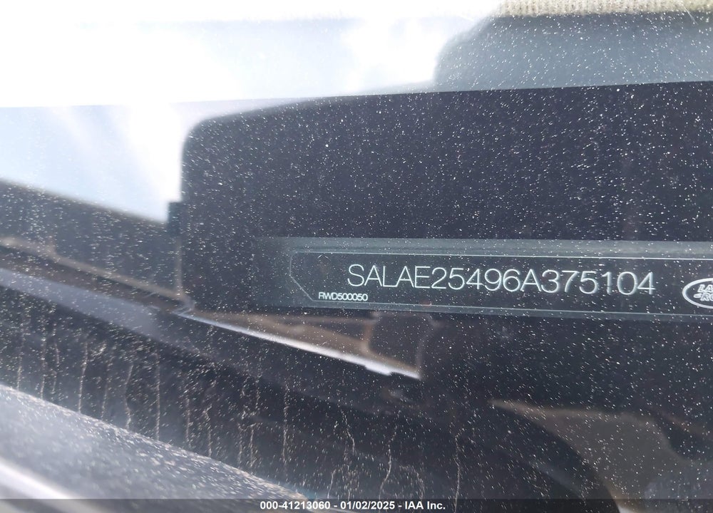 2006 LAND ROVER LR3 VIN: SALAE25496A375104