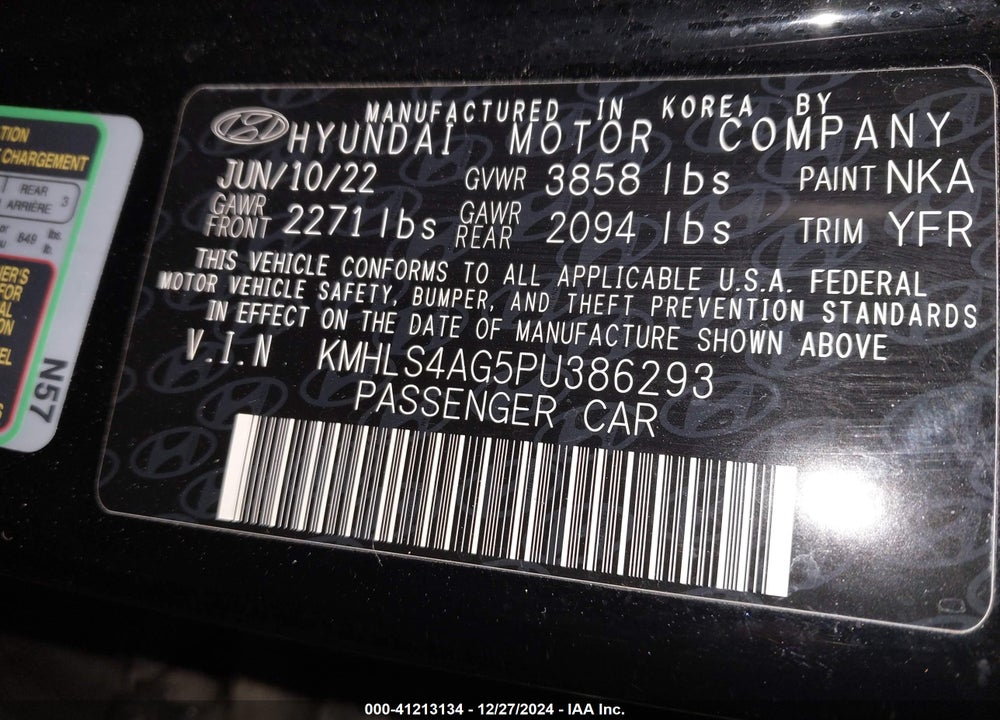 2023 HYUNDAI ELANTRA VIN: KMHLS4AG5PU386293