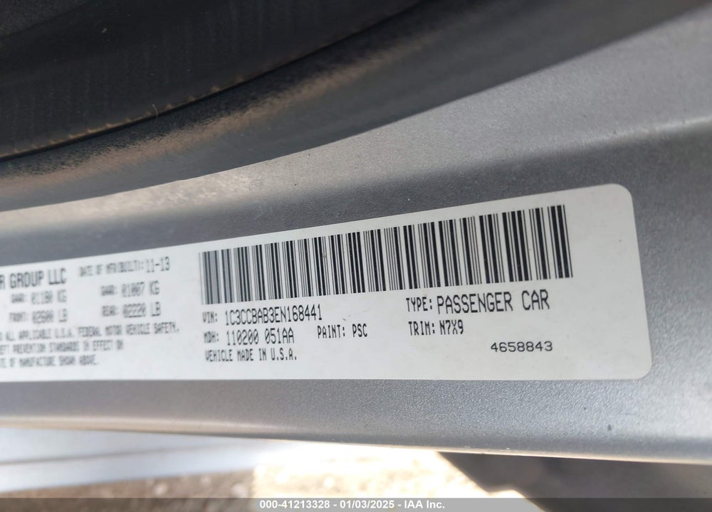 2014 CHRYSLER 200 LX VIN: 1C3CCBAB3EN168441