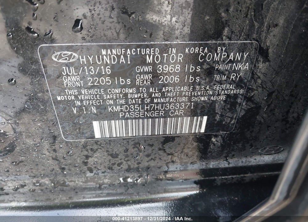 2017 HYUNDAI ELANTRA GT VIN: KMHD35LH7HU363371