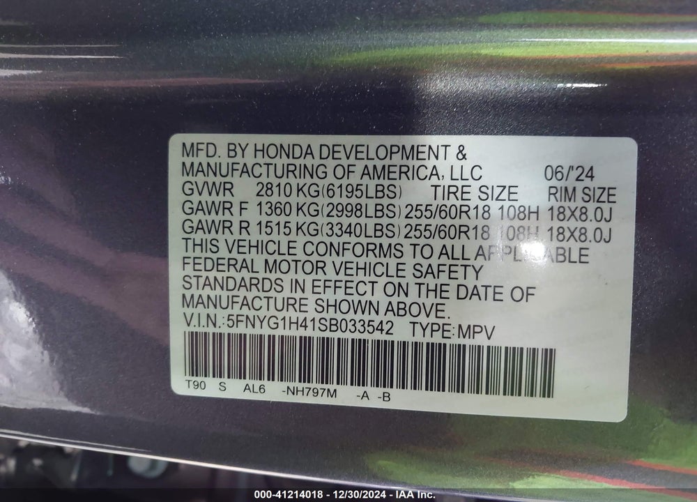 2025 HONDA PILOT EX-L VIN: 5FNYG1H41SB033542