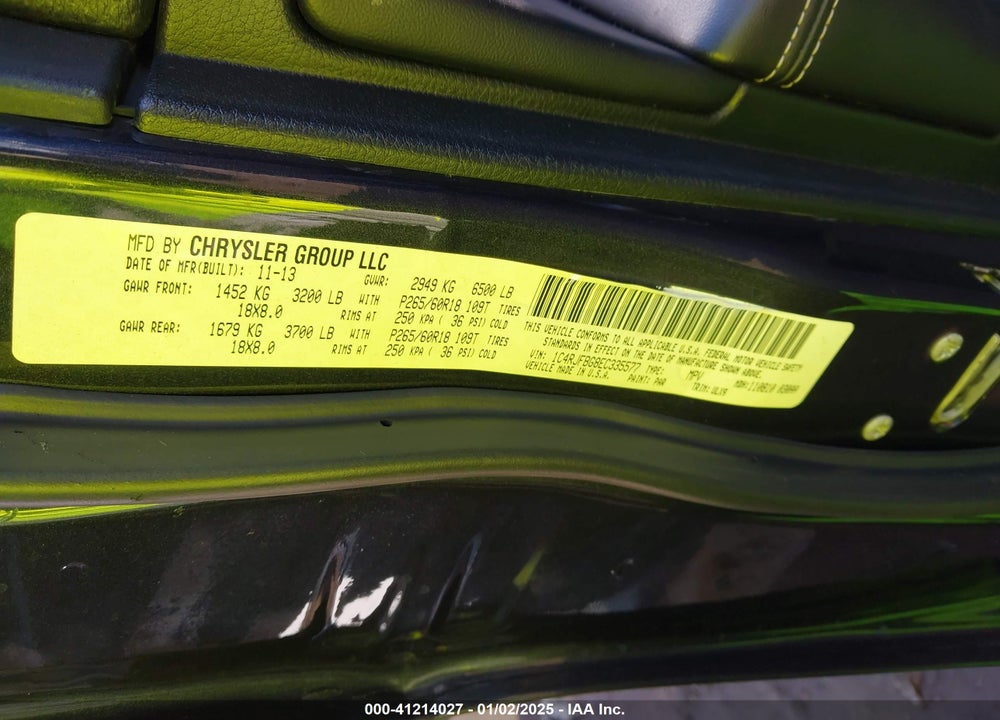 2014 JEEP GRAND CHEROKEE LIMITED VIN: 1C4RJFBG8EC335577