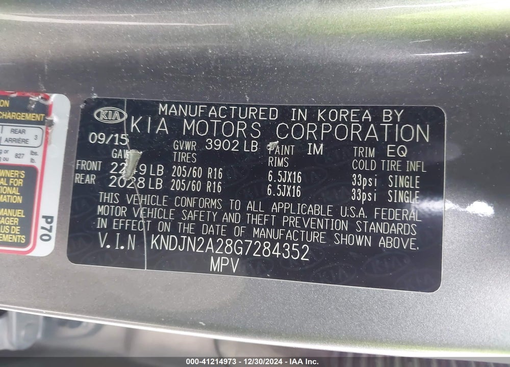 2016 KIA SOUL VIN: KNDJN2A28G7284352