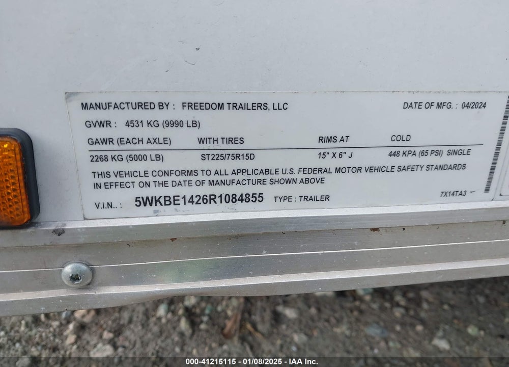 2024 FREEDOM EXPRESS OTHER VIN: 5WKBE1426R1084855