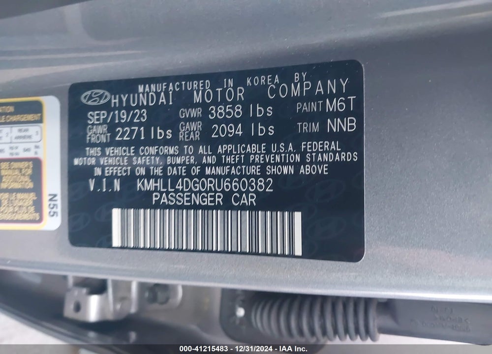 2024 HYUNDAI ELANTRA VIN: KMHLL4DG0RU660382