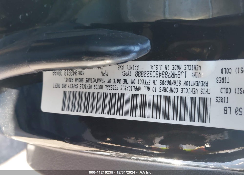 2006 JEEP GRAND CHEROKEE SRT8 VIN: 1J8HR78346C320888