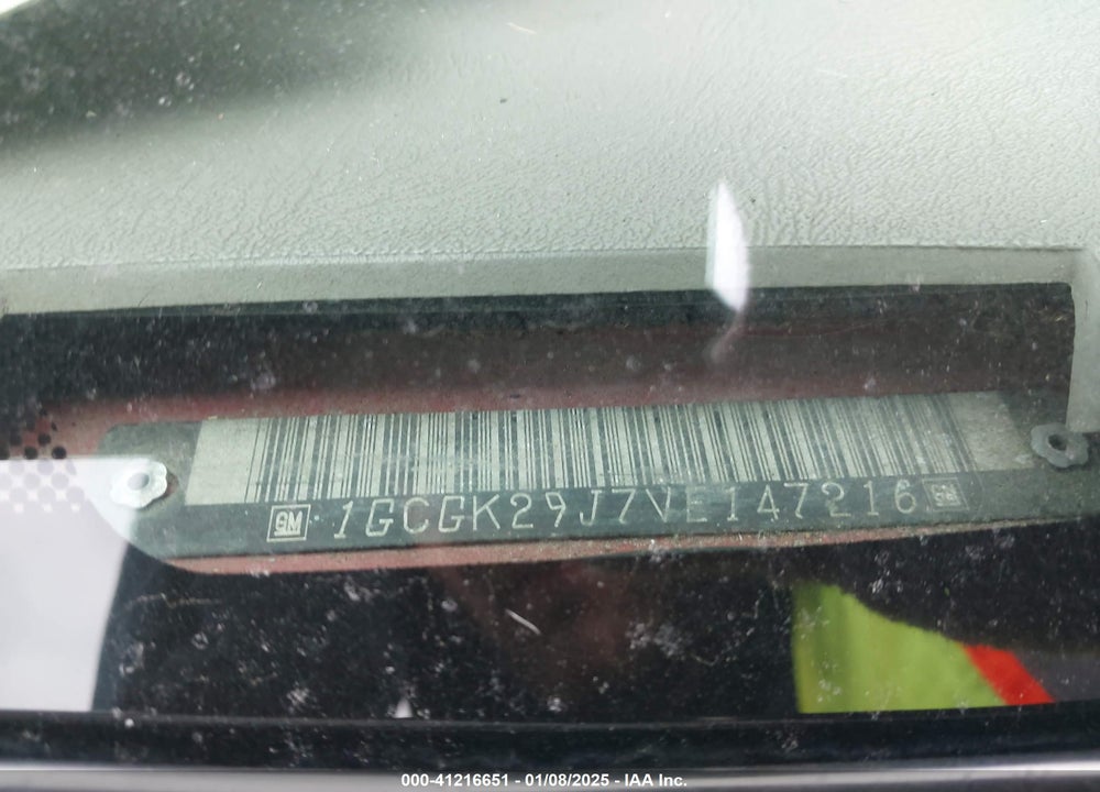 1997 CHEVROLET GMT-400 K2500 VIN: 1GCGK29J7VE147216