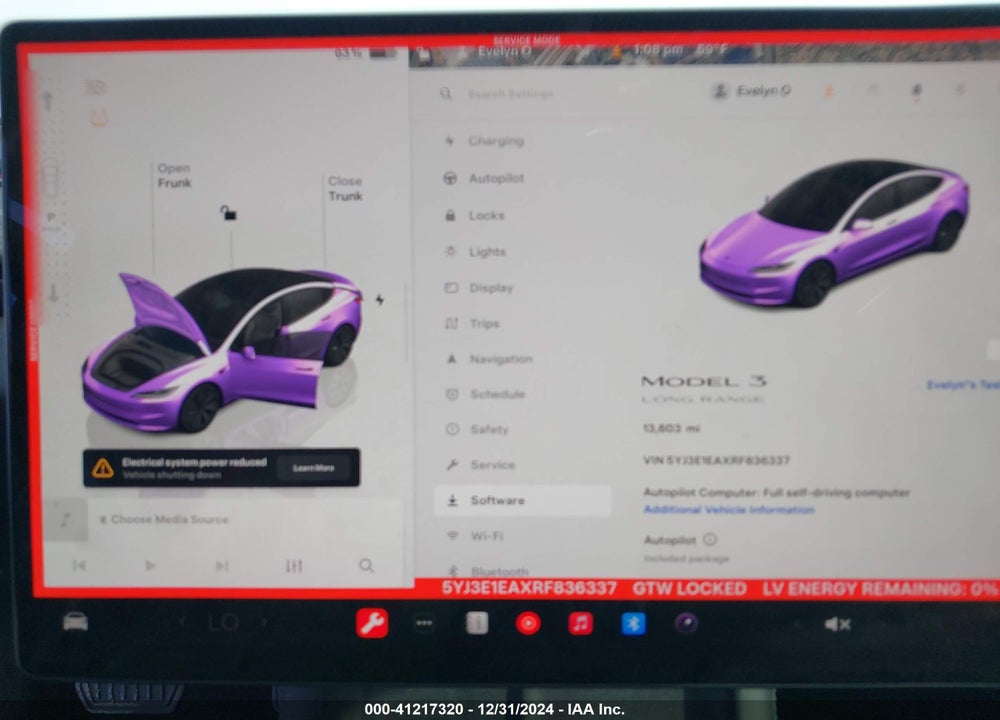 2024 TESLA MODEL 3 VIN: 5YJ3E1EAXRF836337
