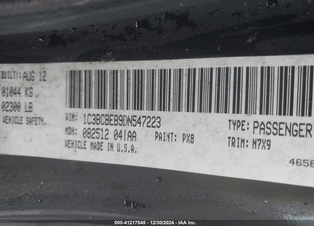 2013 CHRYSLER 200 TOURING VIN: 1C3BCBEB9DN547223