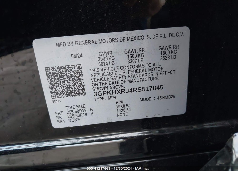 2024 HONDA PROLOGUE TOURING VIN: 3GPKHXRJ4RS517845