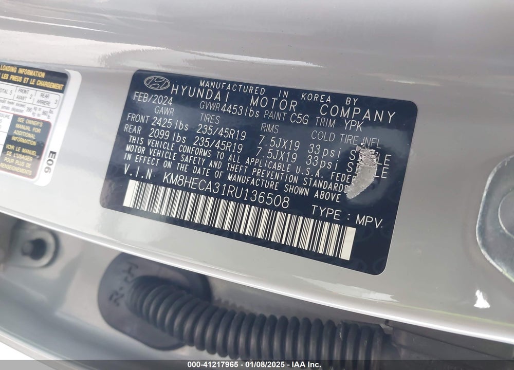 2024 HYUNDAI KONA LIMITED VIN: KM8HECA31RU136508