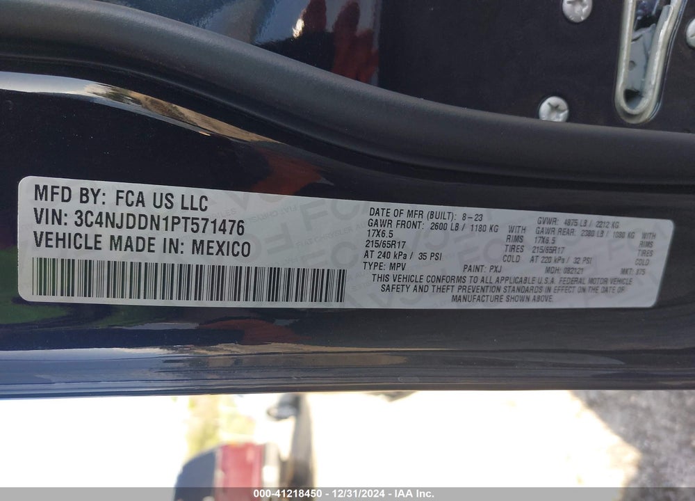 2023 JEEP COMPASS VIN: 3C4NJDDN1PT571476