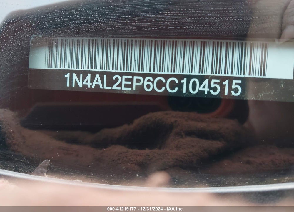 2012 NISSAN ALTIMA 2.5 S VIN: 1N4AL2EP6CC104515