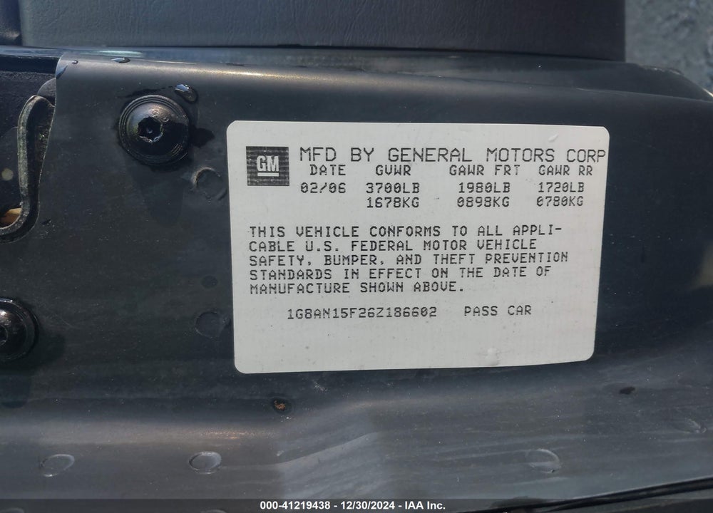 2006 SATURN ION 2 VIN: 1G8AN15F26Z186602