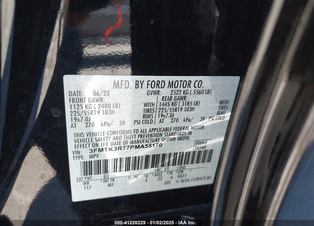 2023 FORD MUSTANG MACH-E PREMIUM VIN: 3FMTK3R77PMA55170
