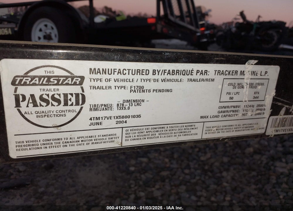 2005 FISHER OTHER VIN: BUJ16414I405