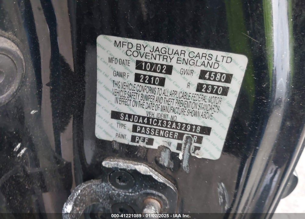 2003 JAGUAR XK8 VIN: SAJDA41CX32A32918