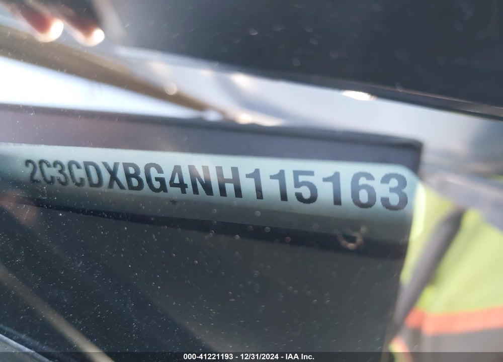 2022 DODGE CHARGER VIN: 2C3CDXBG4NH115163