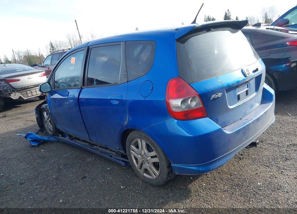 2007 HONDA FIT SPORT VIN: JHMGD38647S006765