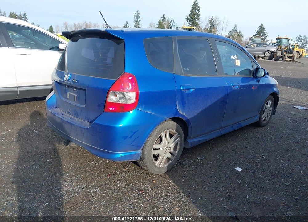 2007 HONDA FIT SPORT VIN: JHMGD38647S006765