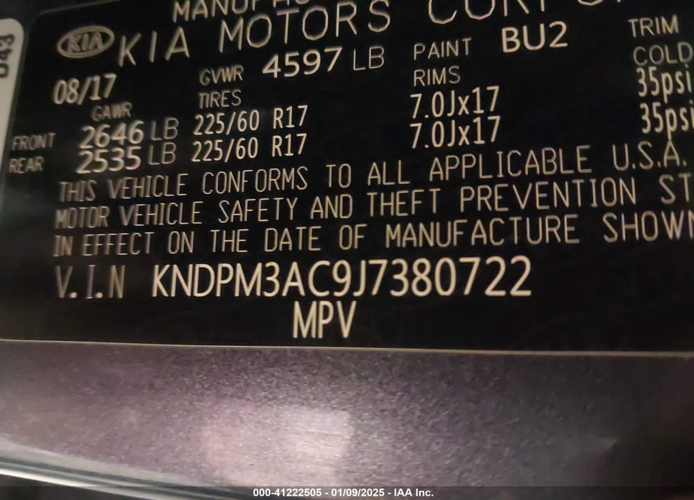 2018 KIA SPORTAGE LX VIN: KNDPM3AC9J7380722