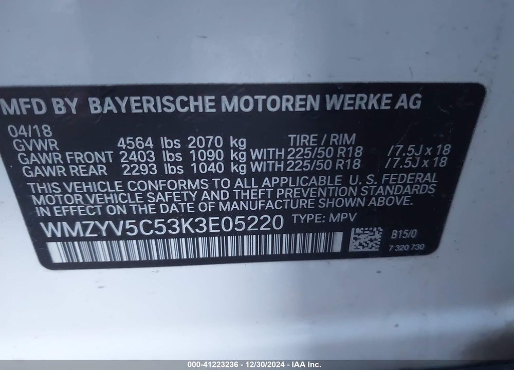 2019 MINI COUNTRYMAN COOPER VIN: WMZYV5C53K3E05220