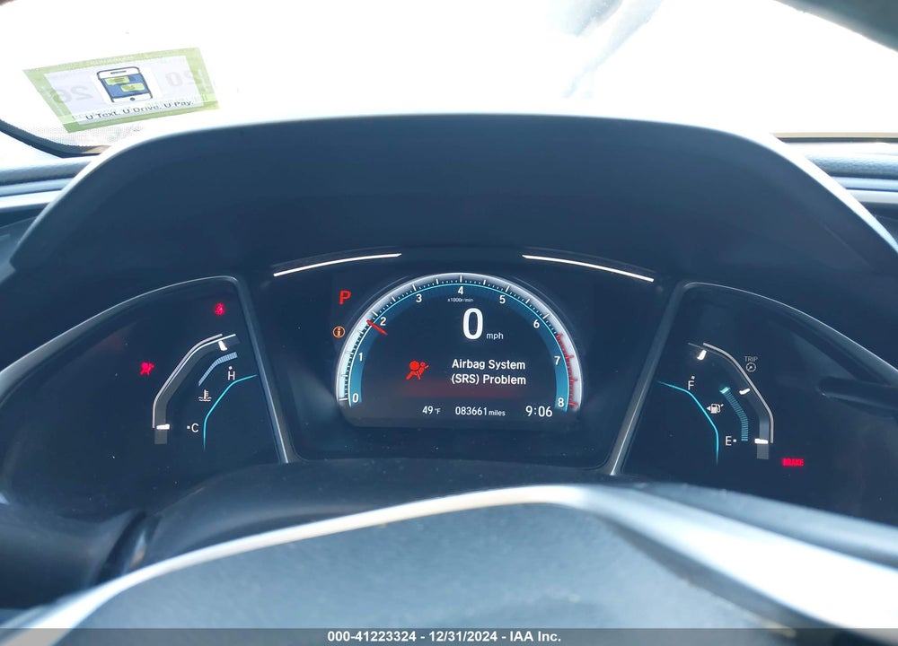 2019 HONDA CIVIC VIN: 19XFC1F37KE201526