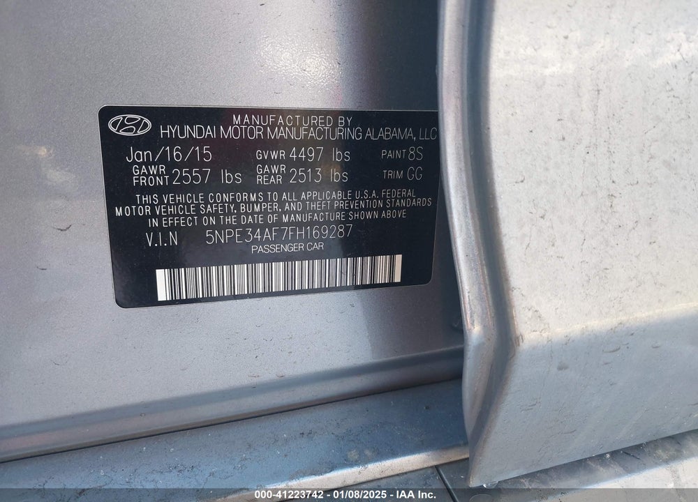 2015 HYUNDAI SONATA VIN: 5NPE34AF7FH169287