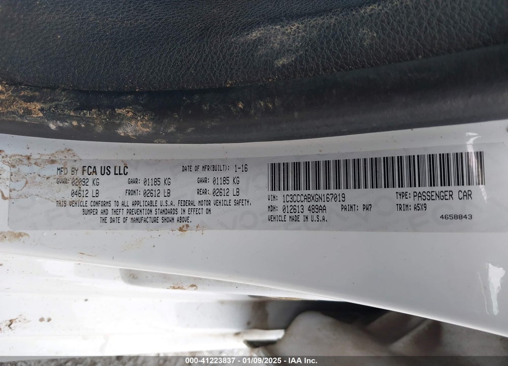 2016 CHRYSLER 200 VIN: 1C3CCCABXGN167019