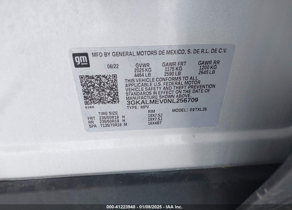 2022 GMC TERRAIN FWD SLE VIN: 3GKALMEV0NL256709
