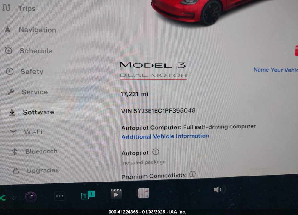 2023 TESLA MODEL 3 PERFORMANCE DUAL MOTOR ALL-WHEEL DRIVE VIN: 5YJ3E1EC1PF395048