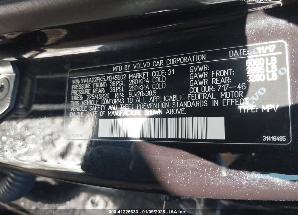 2018 VOLVO XC90 T6 MOMENTUM VIN: YV4A22PK5J1345602