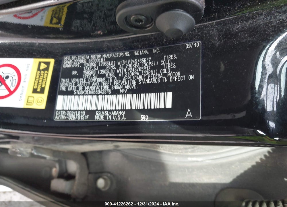 2011 TOYOTA HIGHLANDER SE V6 VIN: 5TDBK3EH8BS042516