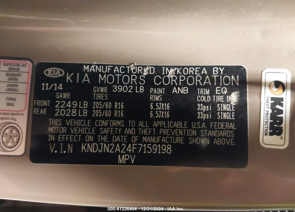 2015 KIA SOUL VIN: KNDJN2A24F7159198