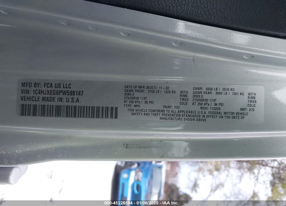 2023 JEEP WRANGLER 4-DOOR HIGH ALTITUDE 4X4 VIN: 1C4HJXEG6PW598147