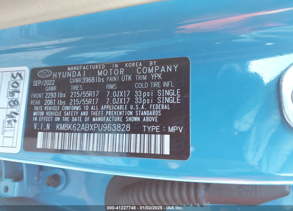 2023 HYUNDAI KONA SEL VIN: KM8K62ABXPU963828